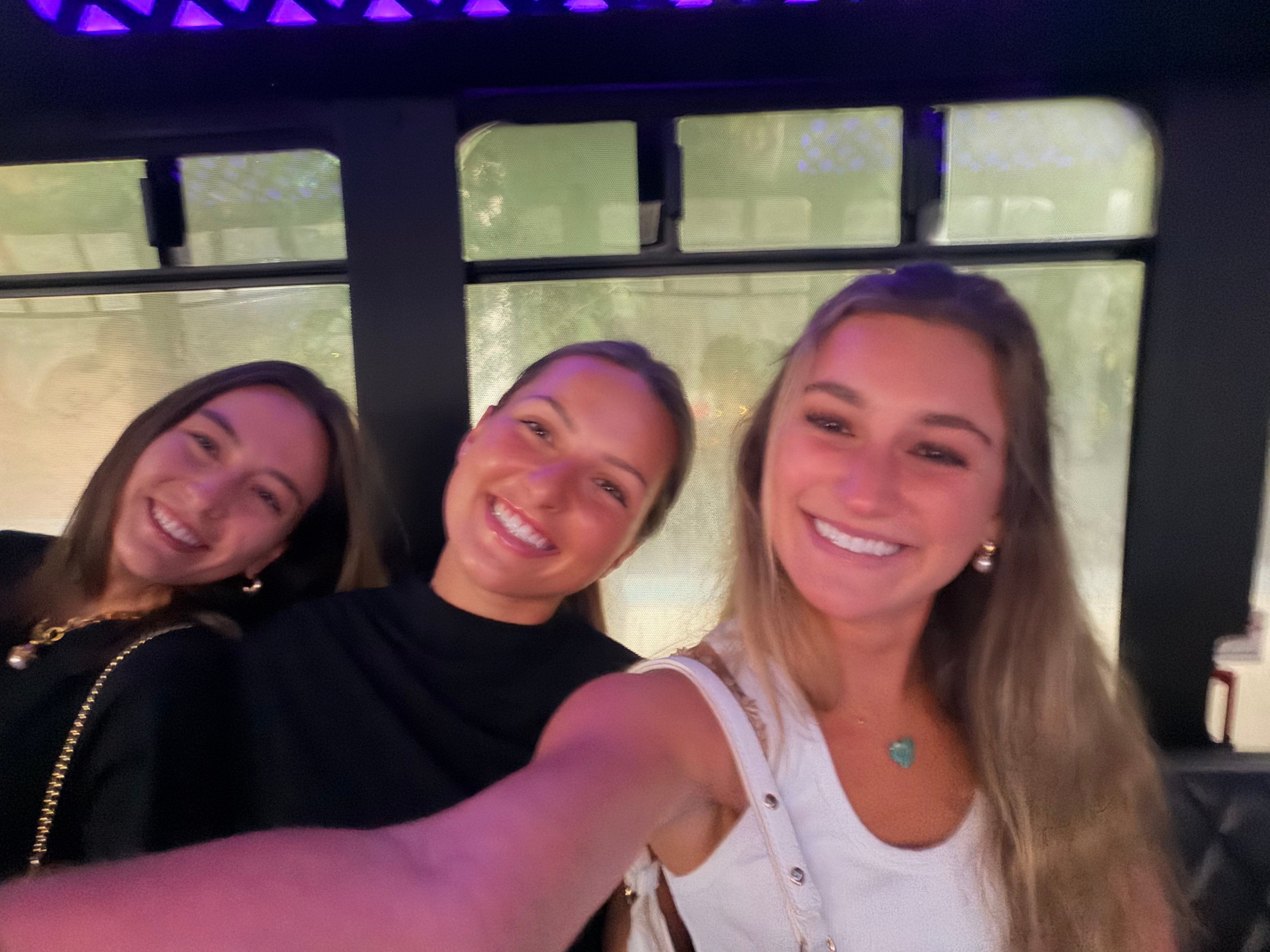 Cayman, Avery and Evie on the Party Bus!